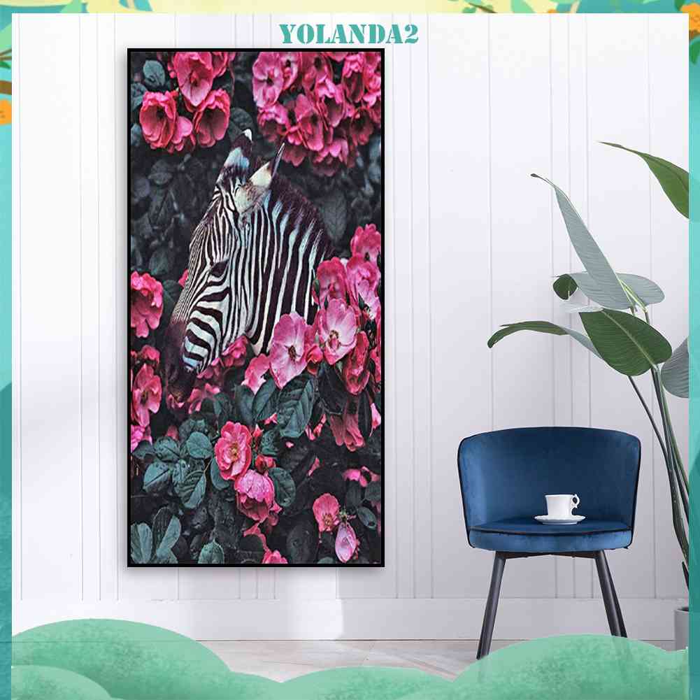 Tranh Đính Đá Kim Cương Toàn Bộ 5D DIY Hình Vẽ Ngựa Vằn