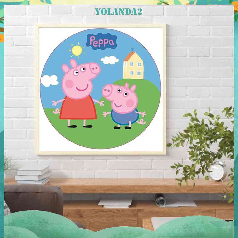 Bộ Tranh Đính Đá 5D Toàn Diện Họa Tiết Chú Heo Dễ Thương Độc Đáo DIY Dùng Trang Trí