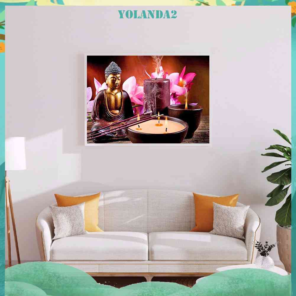 Bộ Tranh Đính Đá 5D Toàn Diện Họa Tiết Đức Phật Độc Đáo DIY Dùng Trang Trí