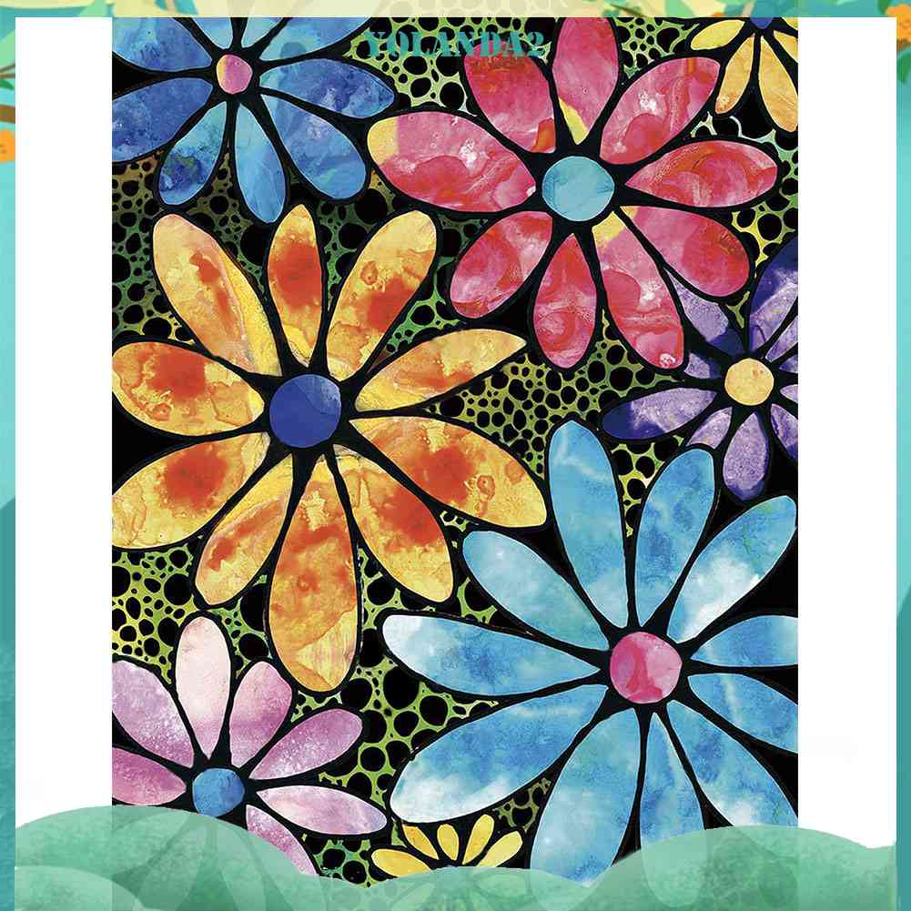 Bộ Tranh Đính Đá 24 Màu Sắc Họa Tiết Hoa Phong Cách Mosaic Độc Đáo Trang Trí Nhà Cửa