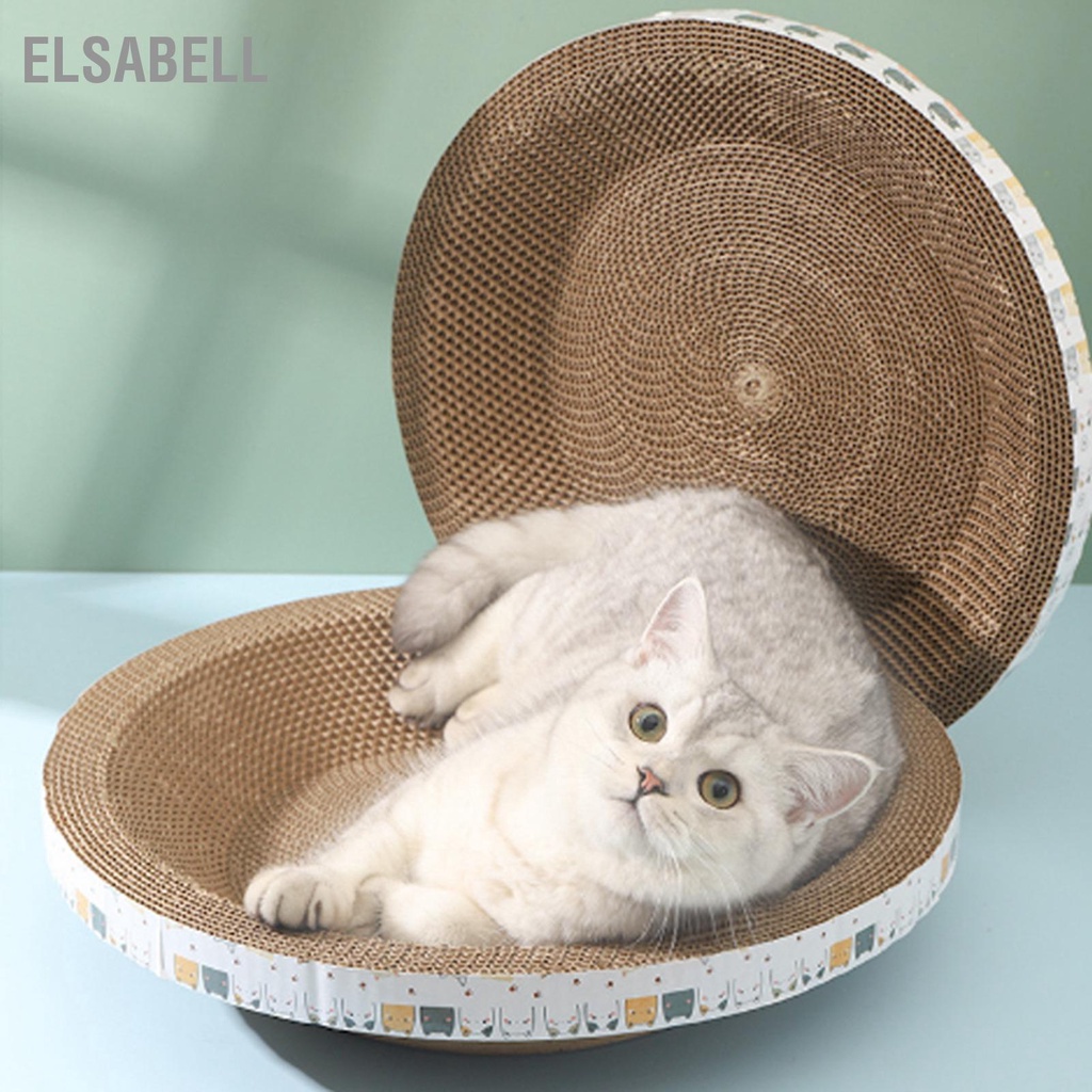 Elsabell. Ổ cào móng hình tròn cho mèo to 3kg -6kg đường kính 35cm