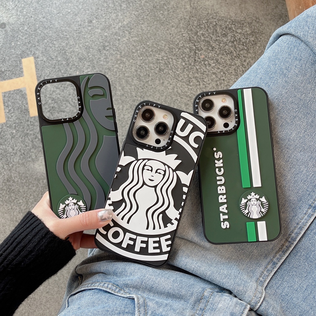 Ốp Điện Thoại Silicon In LOGO Starbucks 3D Cho iPhone 15 14 13 12 11 Pro Max Plus 7 8 SE X XS XR