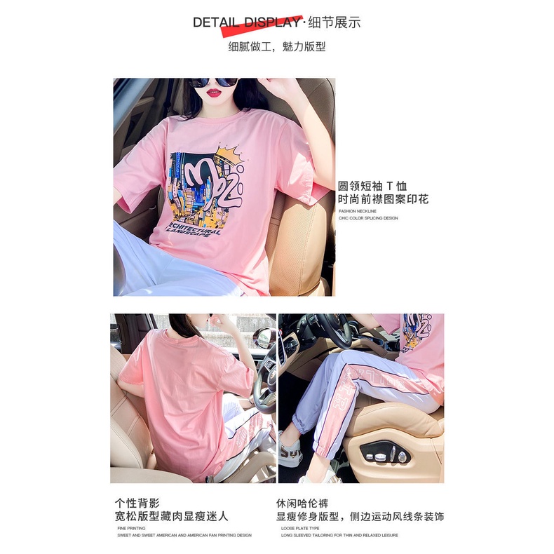 Set Đồ Thể Thao Hai Món Bằng Cotton Nguyên Chất Tay Ngắn Phong Cách Đường Phố Thời Trang Mùa Hè Mới 2023