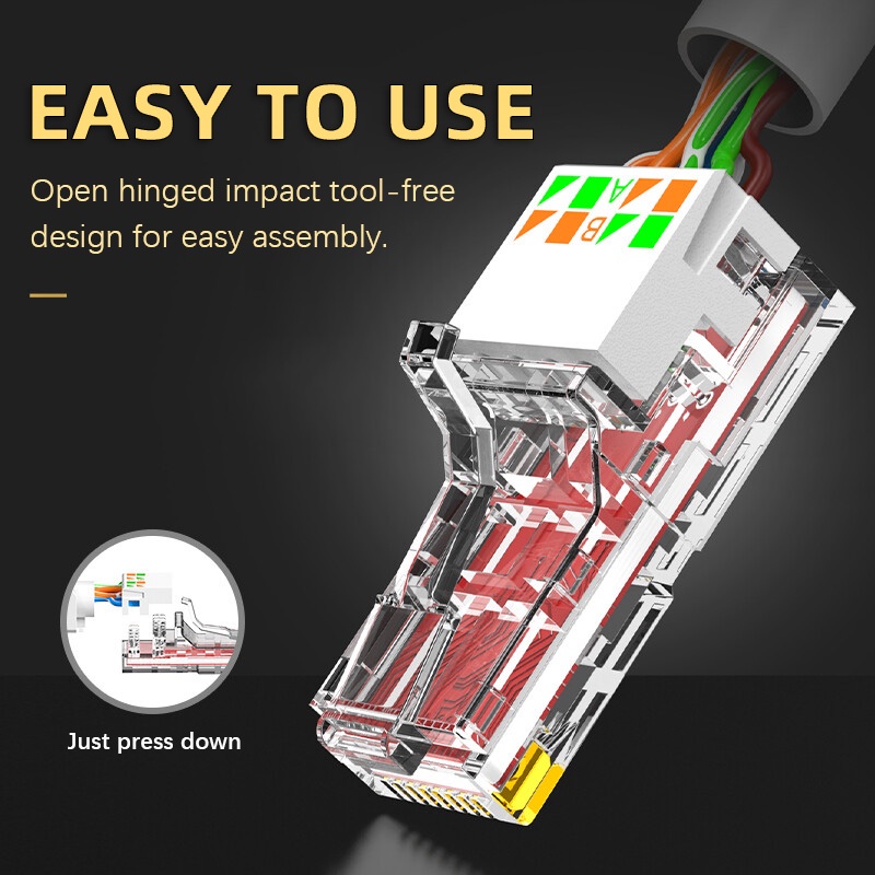 1 Phích Cắm Kết Nối Mạng Internet 23AWG Sang 26AWG RJ45 CAT6A CAT6 CAT5E