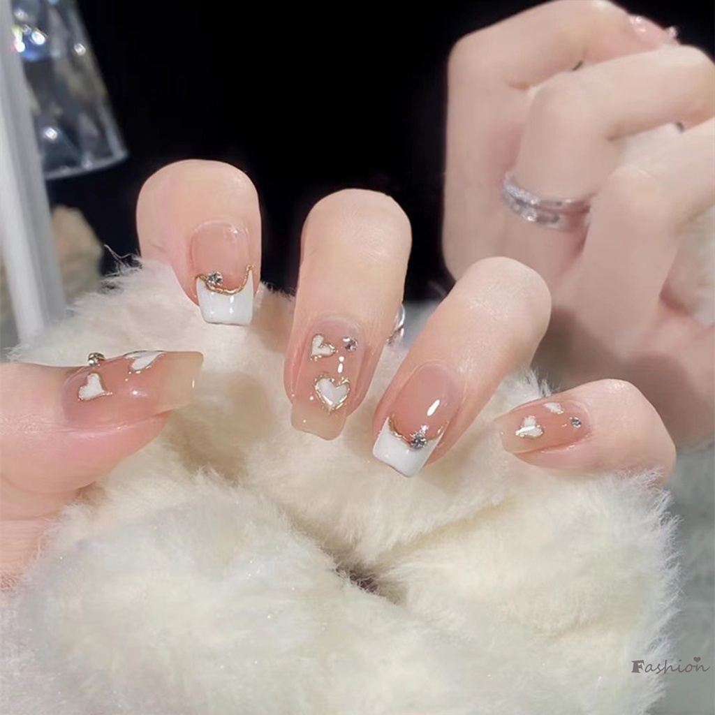 Bộ Móng Tay Giả Màu Hồng Phong Cách Công Chúa Xinh Xắn