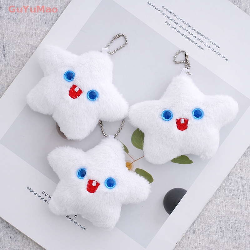 [cxGUYU] Búp Bê Nhồi Bông Hình Ngôi Sao Năm Cánh Màu Trắng Trang Trí Túi Xách / Quà Tặng Cho Bé PRTA