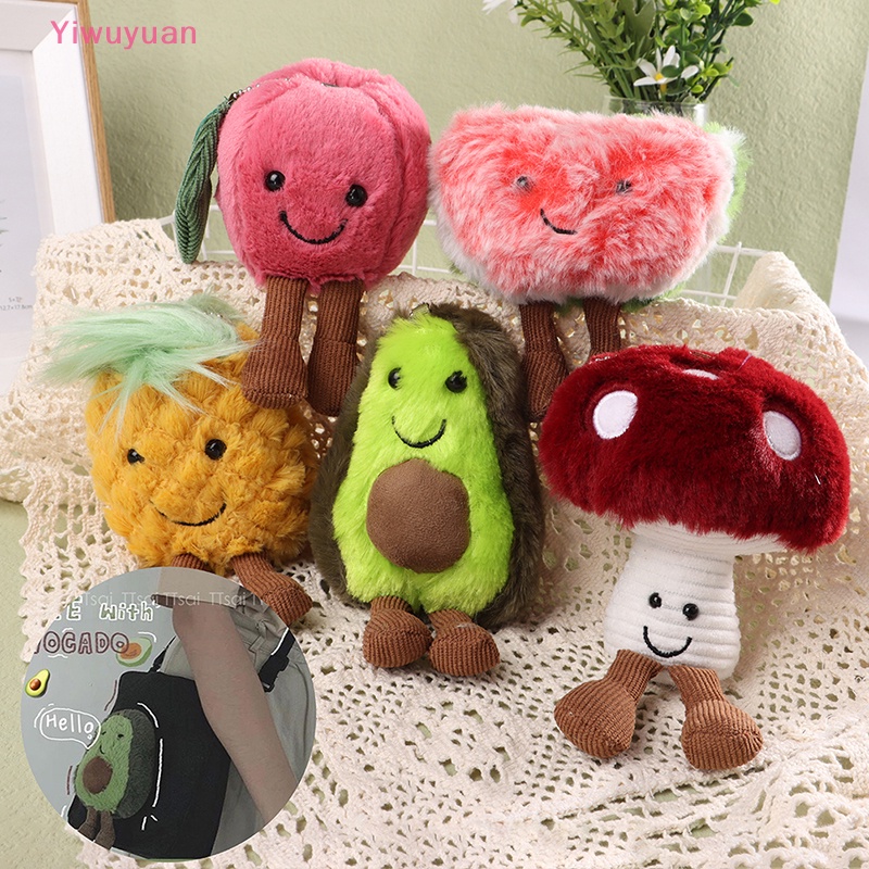 < Yiwuyuan > Móc Khóa Hình Trái Cây Nhồi Bông Mềm Mại Dễ Thương Mới