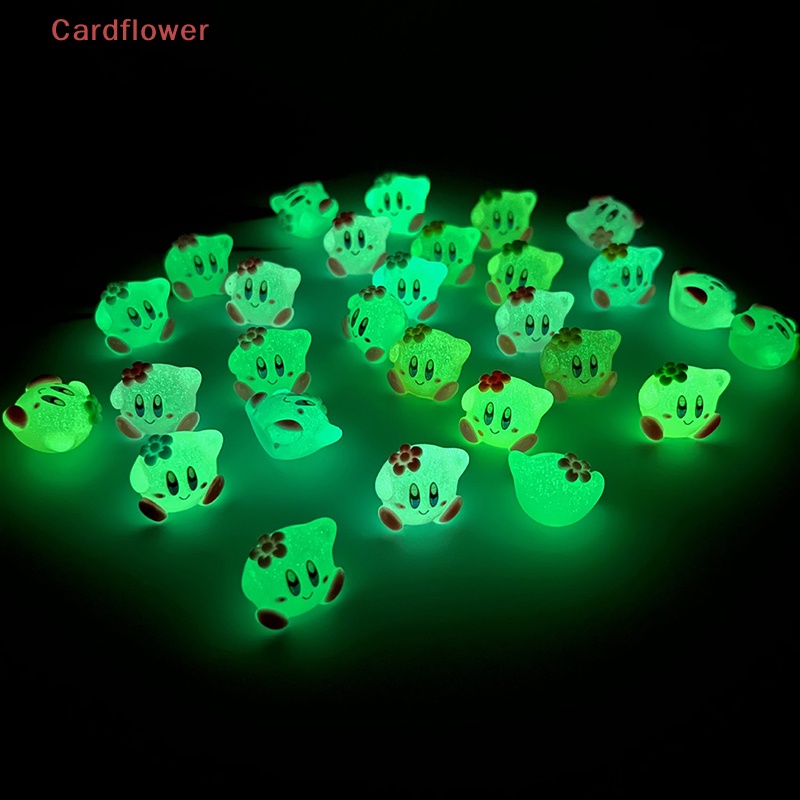 Bộ 2 Tượng Nhựa Phát Quang Hình Kirby Đáng Yêu Trang Trí Tiểu Cảnh Mới