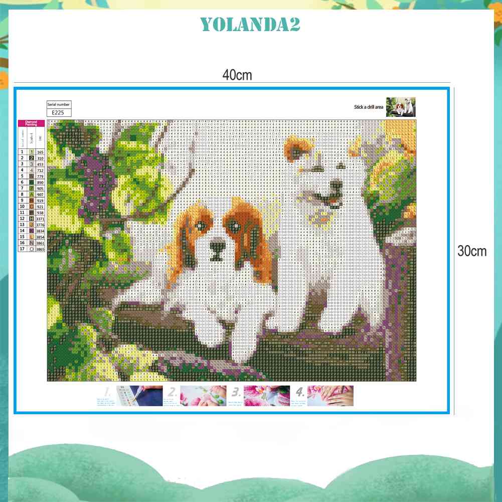 Tranh Đính Đá Kim Cương Toàn Bộ 5D DIY Hình Vẽ Chó Đáng Yêu