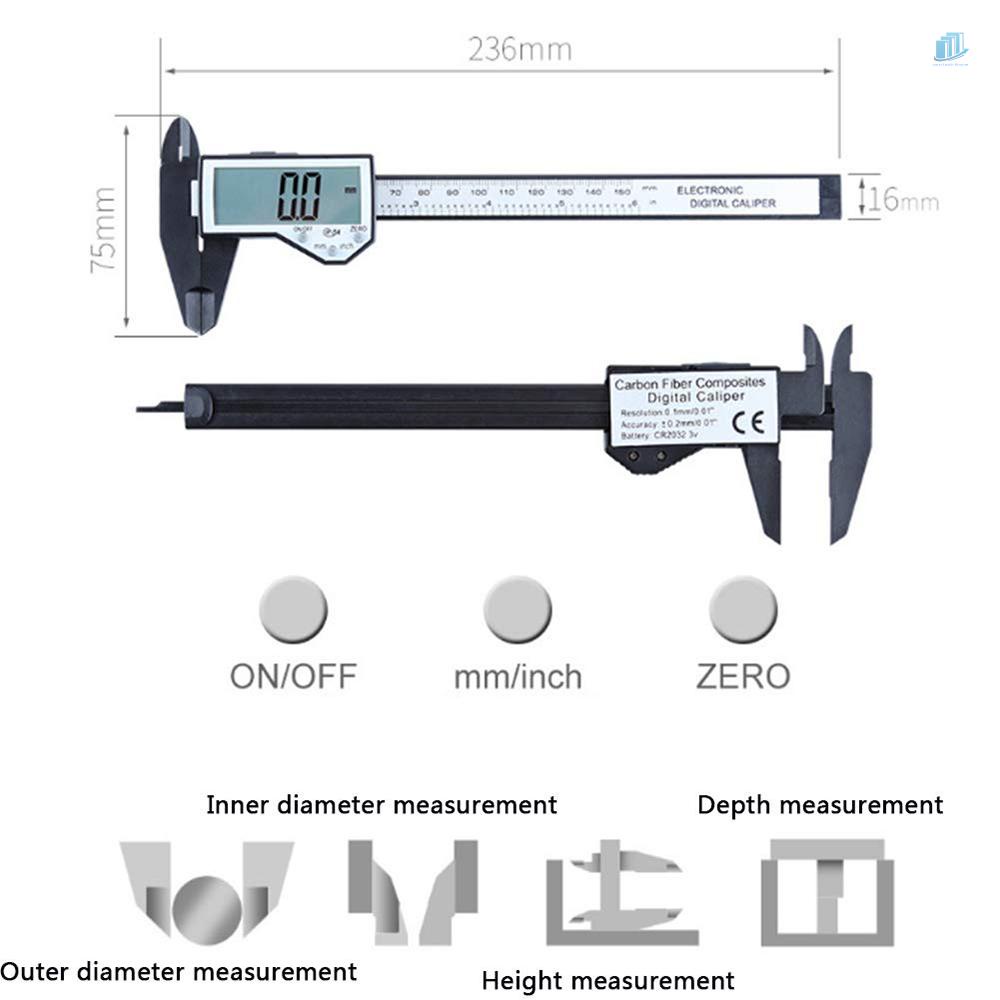 Thước Cặp Đo Điện Tử Thông Minhwatchinone Màn Hình Lớn 0-150mm IP54 Bằng Nhựa Chống Thấm Nước