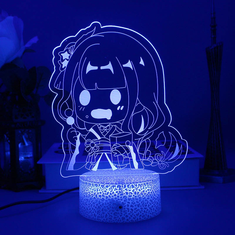 Đèn Ngủ 3d HT3 Genshin Va Chạm Sạc USB Yae Miko Nahida Hutao TH3