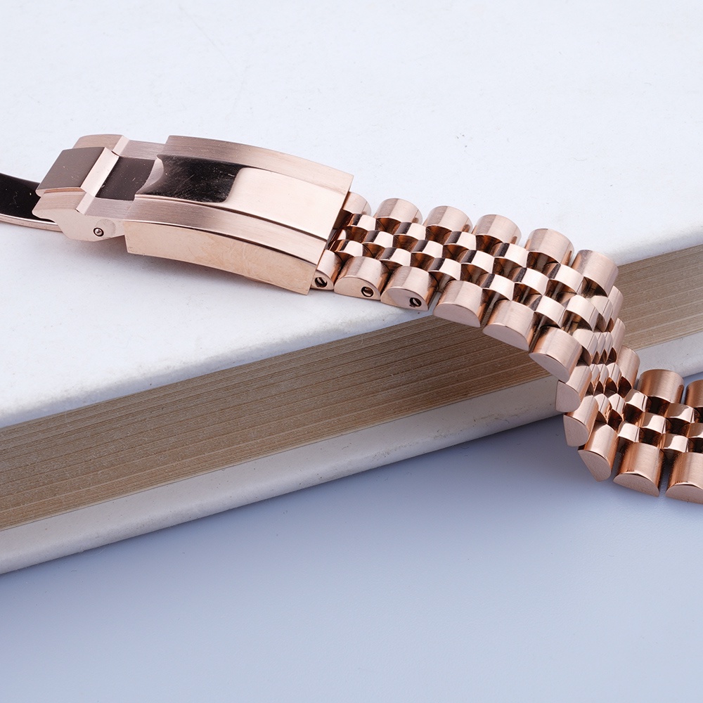 Dây Đeo Đồng Hồ Bằng Thép Không Gỉ Màu Vàng Bạc 20mm Thay Thế Cho Rolex GMT Master II