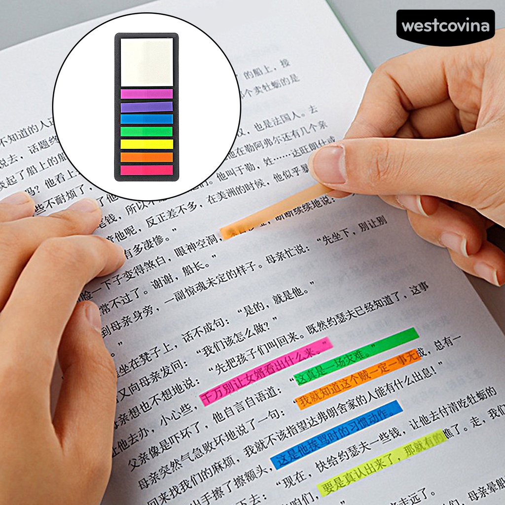 [COD]♪1 Bộ Nhãn Dán Ghi Chú Bằng PVC Màu Huỳnh Quang Chống Thấm Nước Hình Mũi Tên