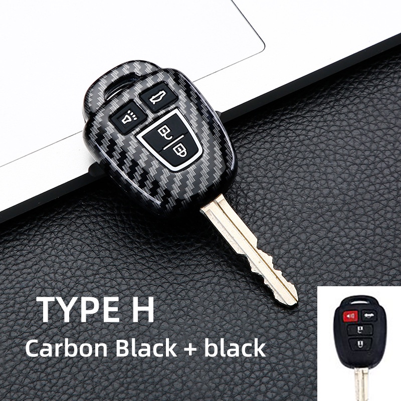 1 Vỏ Bọc Chìa Khóa Điều Khiển Từ Xa Thông Minh Bằng Sợi Carbon ABS Cho Toyota Corolla Camry RAV4 Vios 2023 Highlander