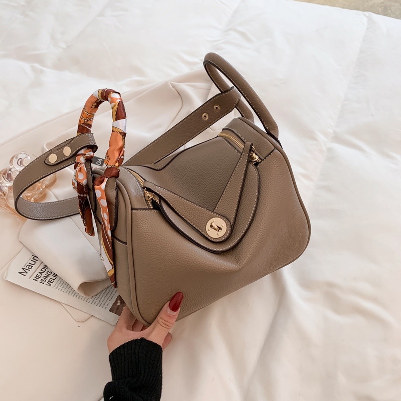 Ielgy Túi Xách Một Bên Vai Họa Tiết Vỏ Quả Vải Phong Cách retro Dành Cho Nữ