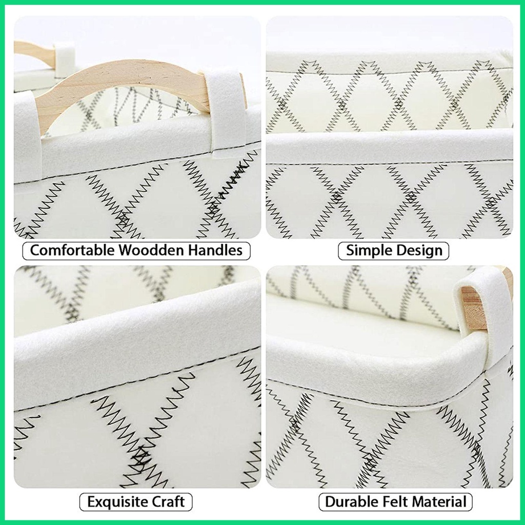 Set 3 Giỏ Nỉ Đựng Đồ Cỡ Lớn Có Tay Cầm Thoải Mái Dễ Sử Dụng