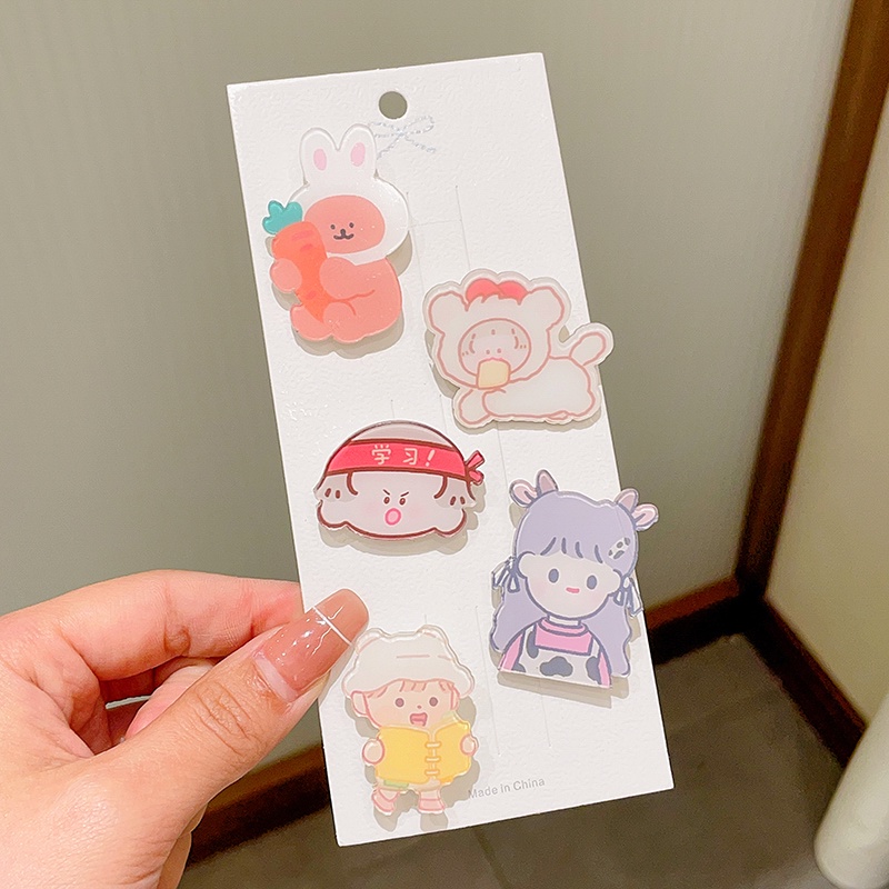 Set 5 Ghim Cài Áo Họa Tiết Hoạt Hình Đáng Yêu