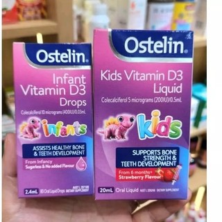 Vitamin D3 Ostelin, D3 Drops Ostelin 2.4ml, D3 Liquid Ostelin 20ml - Xuất xứ Úc