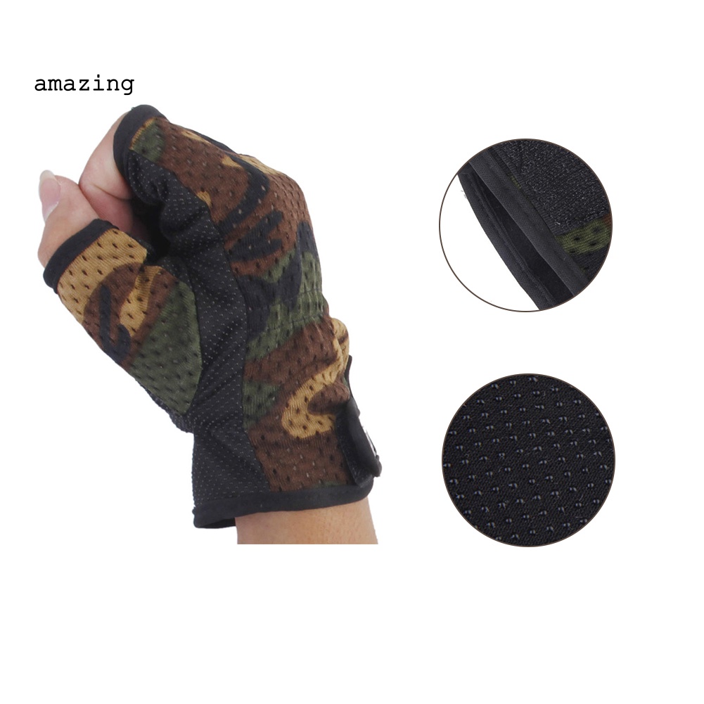 Găng Tay Lưới 3 Ngón Chống Trượt Tiện Dụng Khi Đi Xe Đạp / Câu Cá