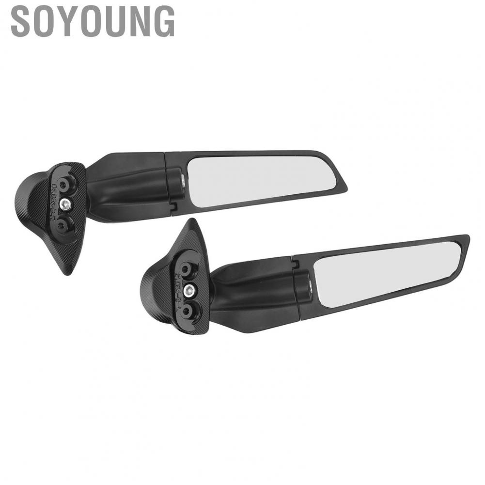 Soyoung Motorcycle Rearview Mirror Aluminum Alloy Wind  Reflector Rotating