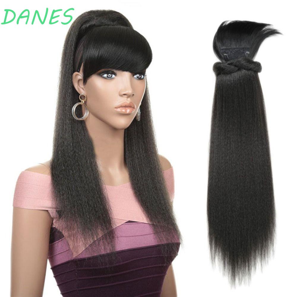 Tóc Giả Thẳng Mềm Mại Màu Đen Tự Nhiên Cách Nhiệt Kèm Mái Bằng Sợi Tóc Giả Dạng Kẹp Kiểu Châu Phi Dành Cho Bạn Gái