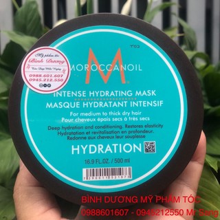 Mặt nạ dưỡng ẩm sâu Moroccanoil Hydration Mask (vành đen) cho tóc khô 500ml ( 2026)