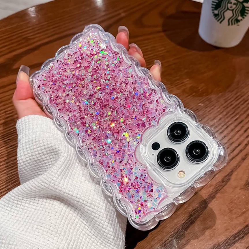 Ốp Điện Thoại Silicon Mềm Chống Sốc Phối Kim Tuyến Vàng Cho IPhone 11 12 13 14 Pro MAX 6 S 7 8 Plus 11Pro X XR XS MAX SE 2020