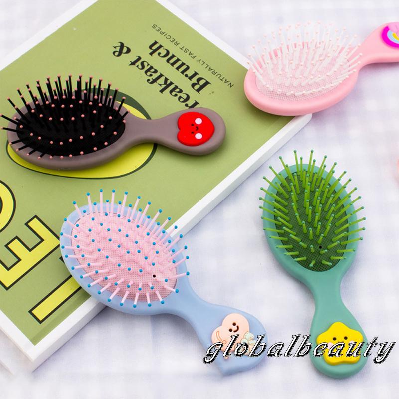Lược Chải Tóc Túi Khí Mát Xa Da Đầu Bằng Nhựa Hình Gấu / Nơ Màu Cầu Vồng Dễ Thương Cho Bạn Gái