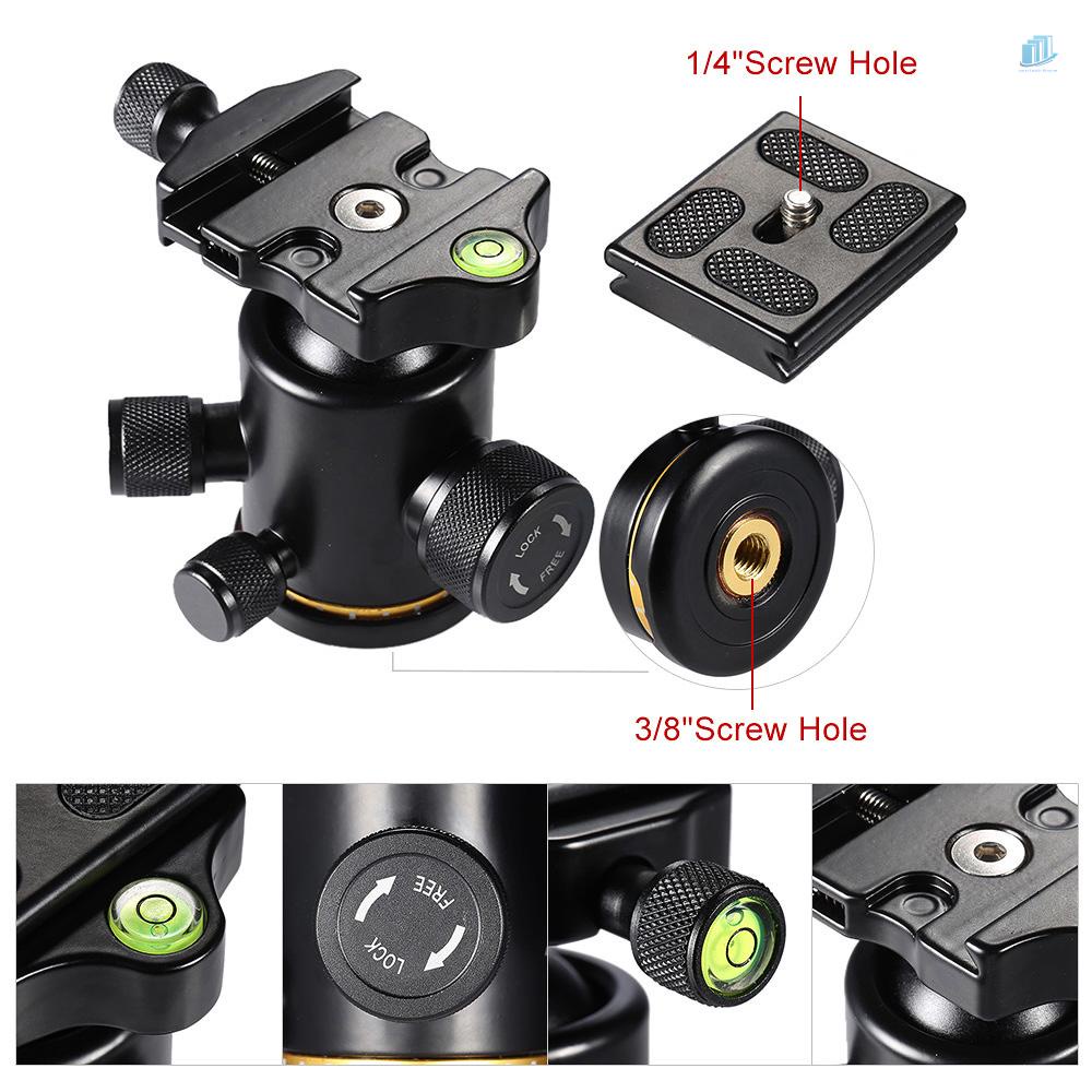 Đĩa Đầu Bi Andoer Bằng Hợp Kim Nhôm Tải Trọng Tối Đa 3KG Với Tấm Tháo Lắp Nhanh Ốc Vít 1 / 4 &quot;Cho Chân Máy Ảnh Tripod