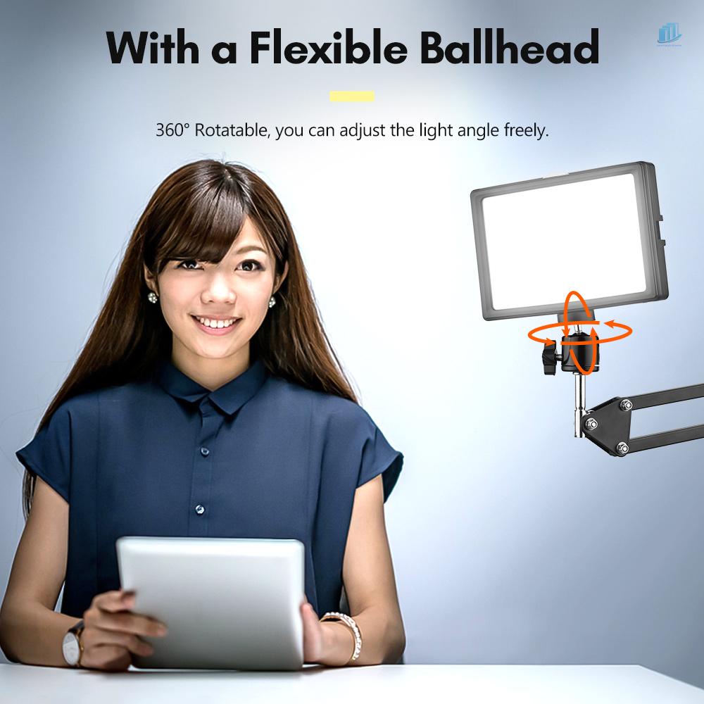 Đèn LED USB Để Bàn 2 * 3200K-5600K + 2 * Giá Đỡ Bằng Kim Loại 2 * 360 Độ Chuyên Dụng° Đầu Bi Xoay + 10 * Colo Có Thể Xoay Được + 10 * Colo