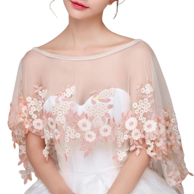 Flgo Cưới Cho Áo Khoác Bolero Màu Hồng Thêu Hoa Cho Cô Dâu Ca