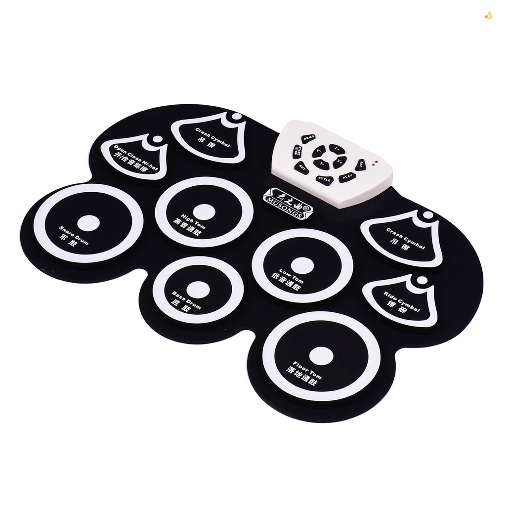 Bộ Trống Điện Tử Bằng Silicone Kỹ Thuật Số USB Có Thể Cuộn Lại Và Bàn Đạp Chân
