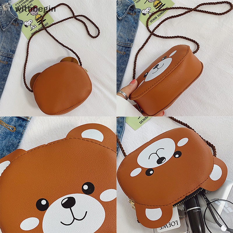 Túi Đeo Chéo Hình Tròn In Họa Tiết Hoạt Hình Động Vật Có Khóa Kéo Thời Trang Cho Nữ