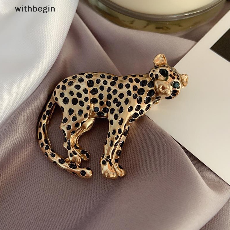 Ghim Cài Áo Kim Loại Hình Chú Báo Sơn Dầu Phong Cách Vintage