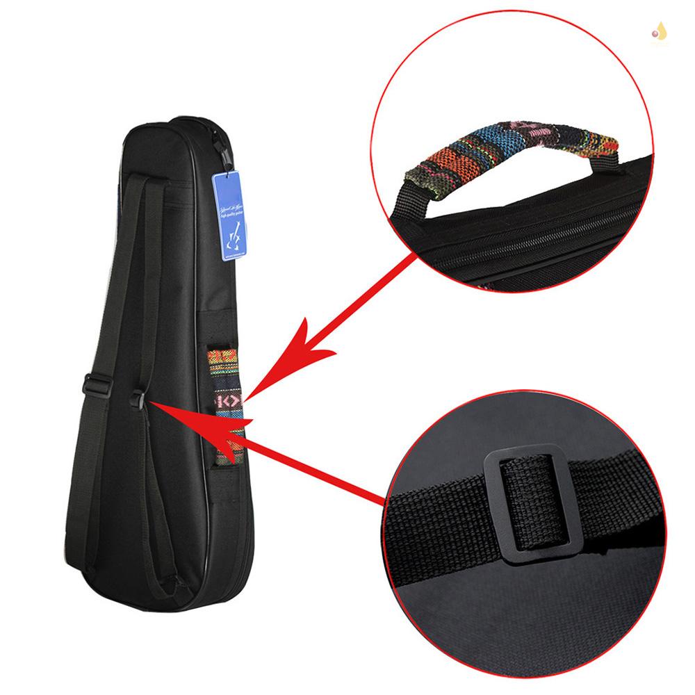 Túi Đựng Đàn Ukulele 21 &quot;Soprano / Uke Bằng Cotton Dày Dặn Siêu Bền In Họa Tiết Thổ Cẩm Kèm Dây Đeo Vai Tùy Chỉnh Tiện Dụng