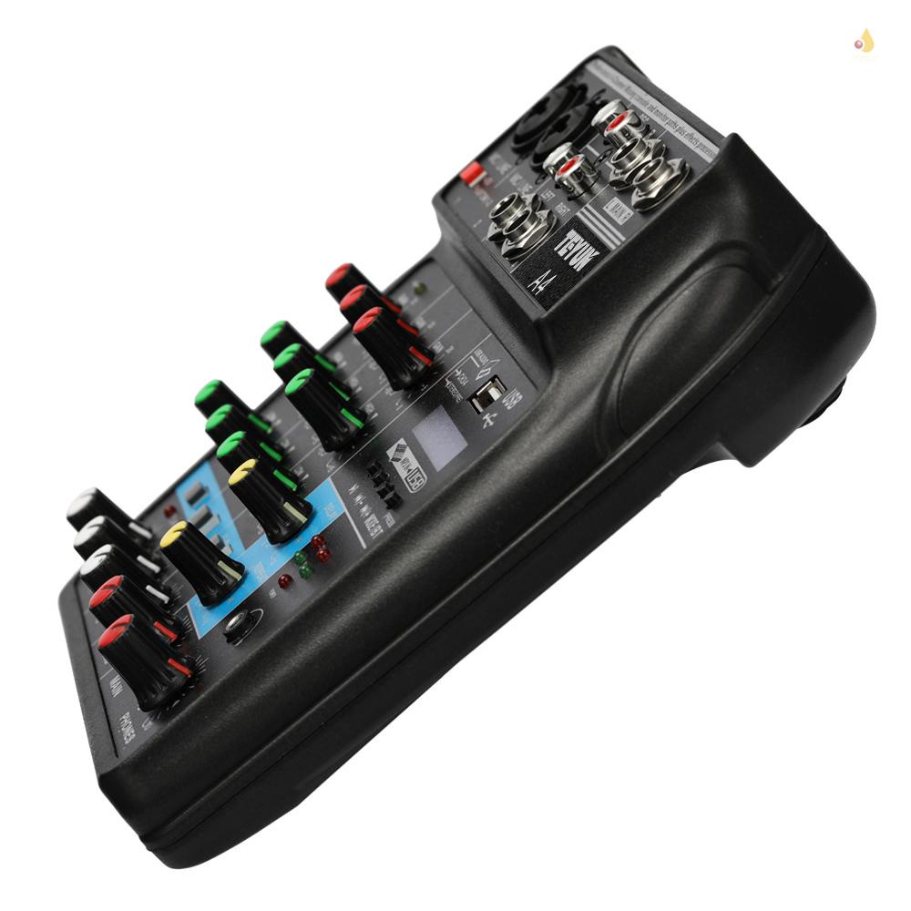 Máy Trộn Âm Thanh BT TU04 5V 2A Phantom Power Monitor AUX Paths Plus Hiệu Ứng 4 Kênh Kèm USB