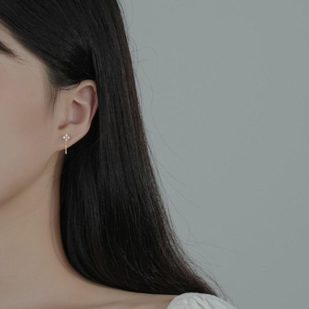 Bông Tai Giọt Nước Hình Tròn / Vuông Phong Cách Hàn Quốc Tinh Tế Thời Trang Dự Tiệc