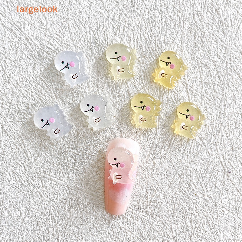 [Biglook] Set 10 Miếng Dán Trang Trí Móng Tay Nghệ Thuật Bằng Nhựa Resin Phát Quang Hình Khủng Long Dễ Thương DIY
