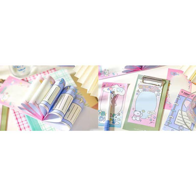 Bộ 80 Giấy Ghi Chú Họa Tiết Gấu Hoạt Hình / Ngôi Làng / Ngôi Nhà / Ngôi Làng Dễ Thương Dùng Làm Quà Tặng Cho Bé DIY