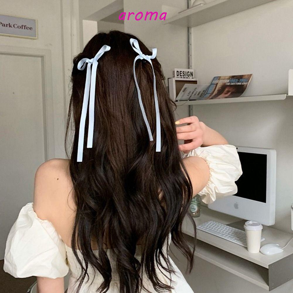 Kẹp Tóc Nơ Ruy Băng Mini Họa Tiết Hình Học Phong Cách Retro