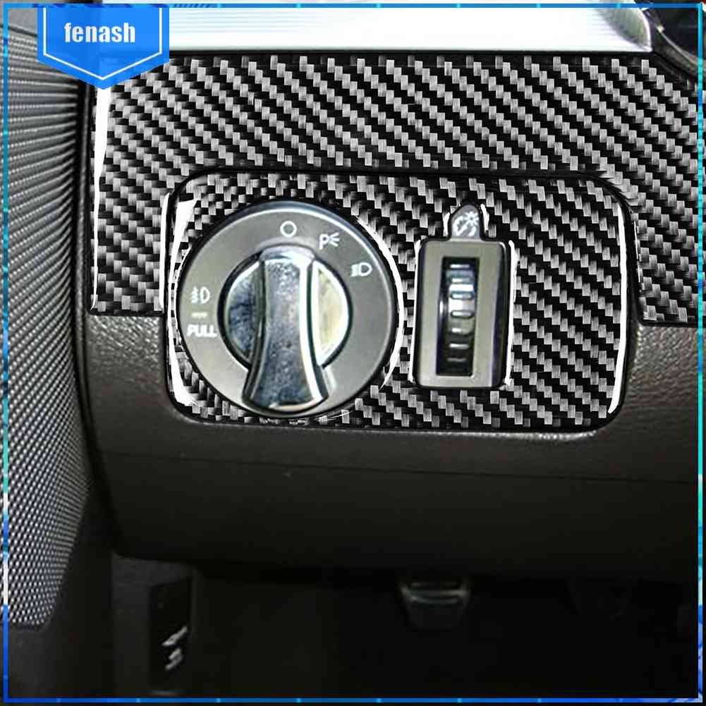 Set 3 Miếng Dán Sợi Carbon Màu Đen Trang Trí Nội Thất Xe Hơi Ford Mustang 2005 2009