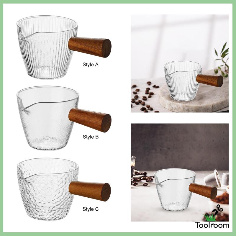 Dụng Cụ Pha Trà Mini Bằng Kính Cách Nhiệt Với Tay Cầm Bằng Gỗ Tiện Dụng