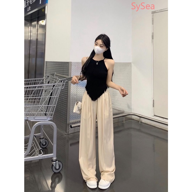 Phụ nữ mùa hè có dây đeo cổ tua cổ không thường xuyên dệt kim dây đeo Samisole