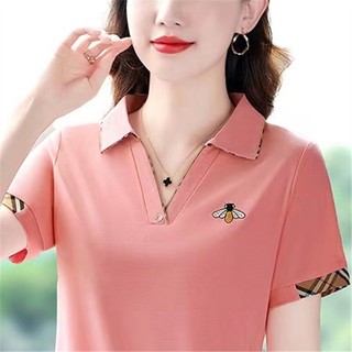 Áo Thun Polo Ngắn Tay Size Lớn Dễ Phối Đồ Dành Cho Nữ