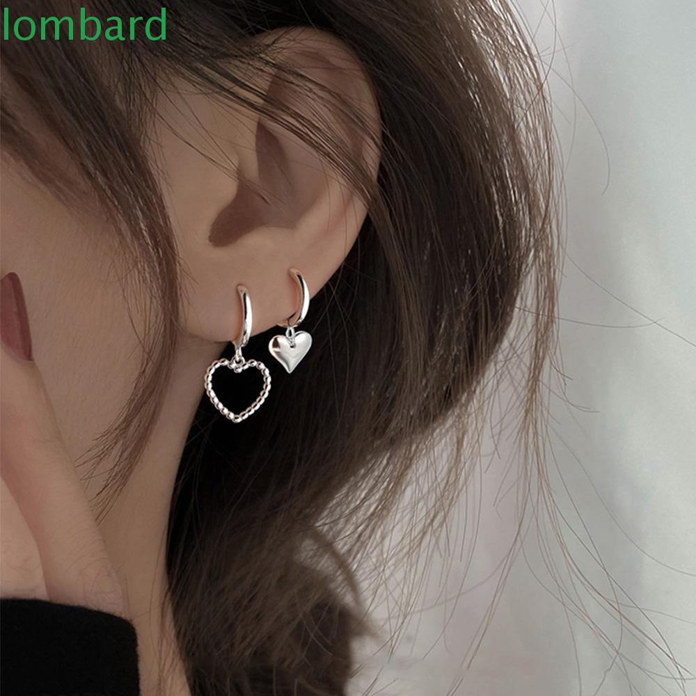 Bông Tai Mạ Bạc Hình Trái Tim Thời Trang Dành Cho Nữ