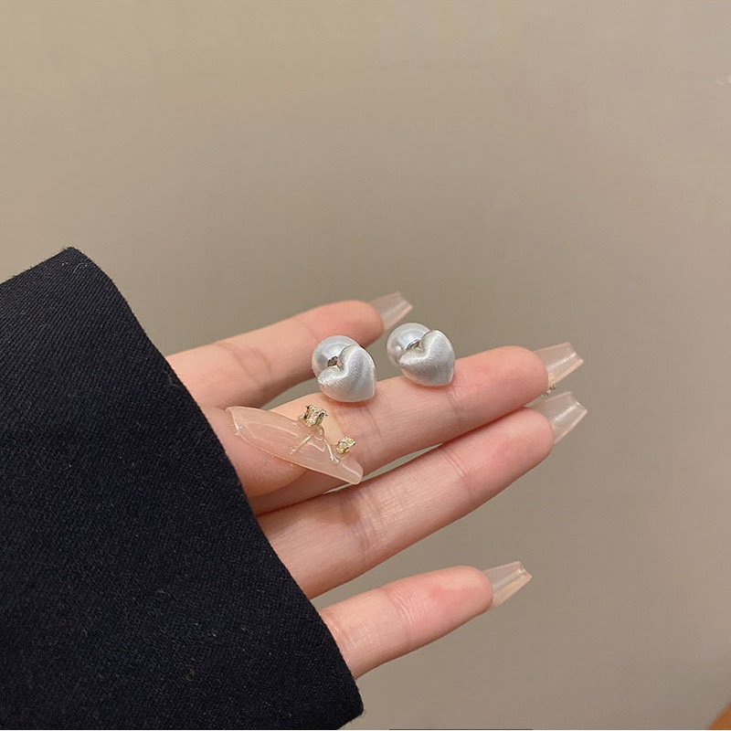 Bông Tai Ngọc Trai Hình Trái Tim Phong Cách Âu Mỹ Hàng Mới 2023