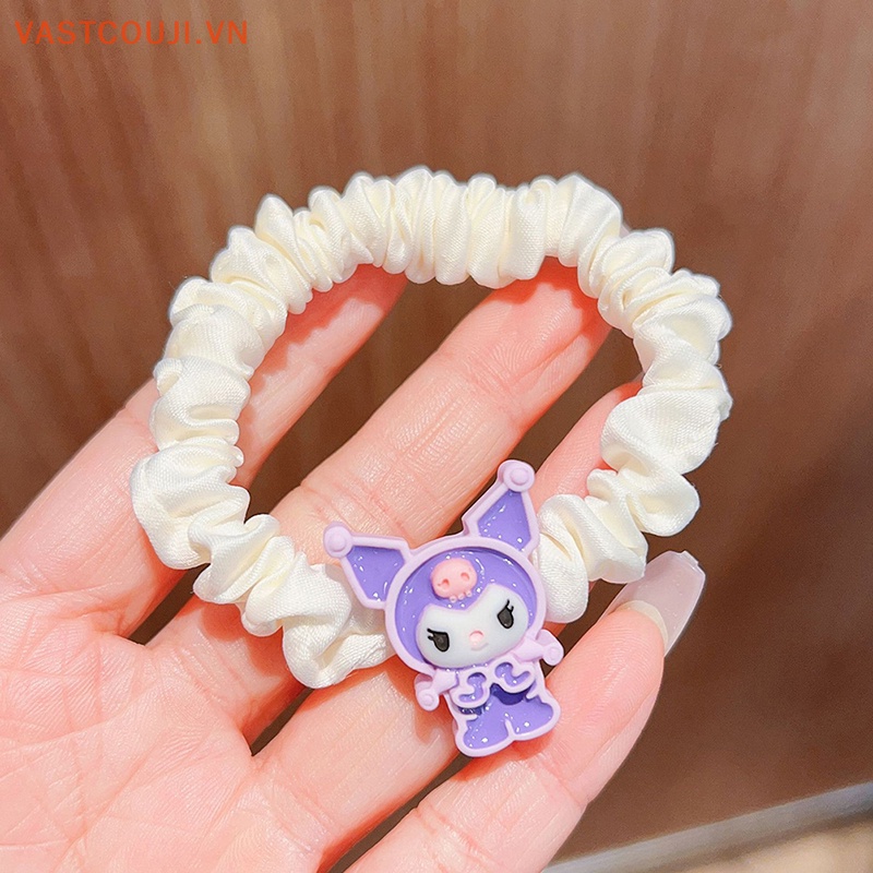 Dây Buộc Tóc Cao Su Hình Mèo Hello Kitty Mymelody Kuromi Purin Cinnamoroll Pachacco Dễ Thương Cho Nữ