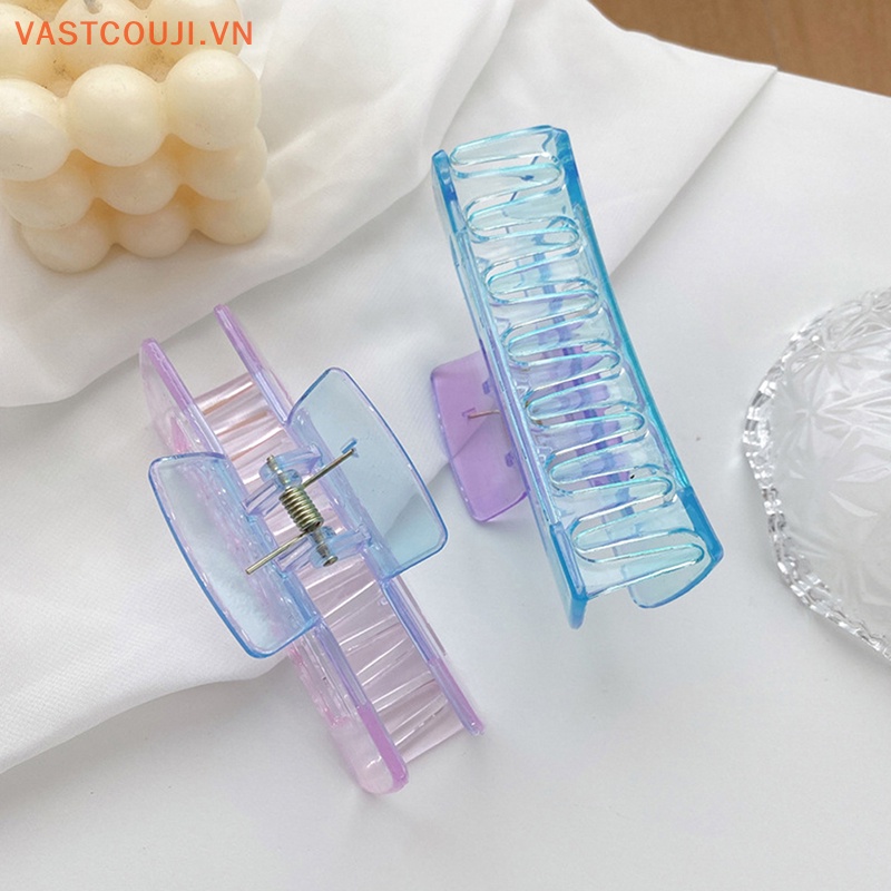 Kẹp Tóc Càng Cua Bằng Nhựa Trong Suốt Màu Gradient Phong Cách Hàn Quốc Thanh Lịch