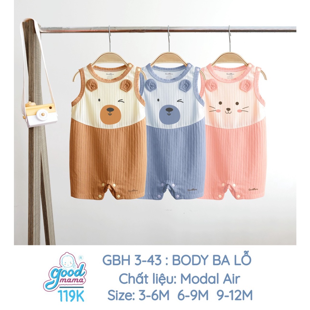 GOODMAMA - Body ba lỗ cho bé từ 3 tháng đến 12 tháng