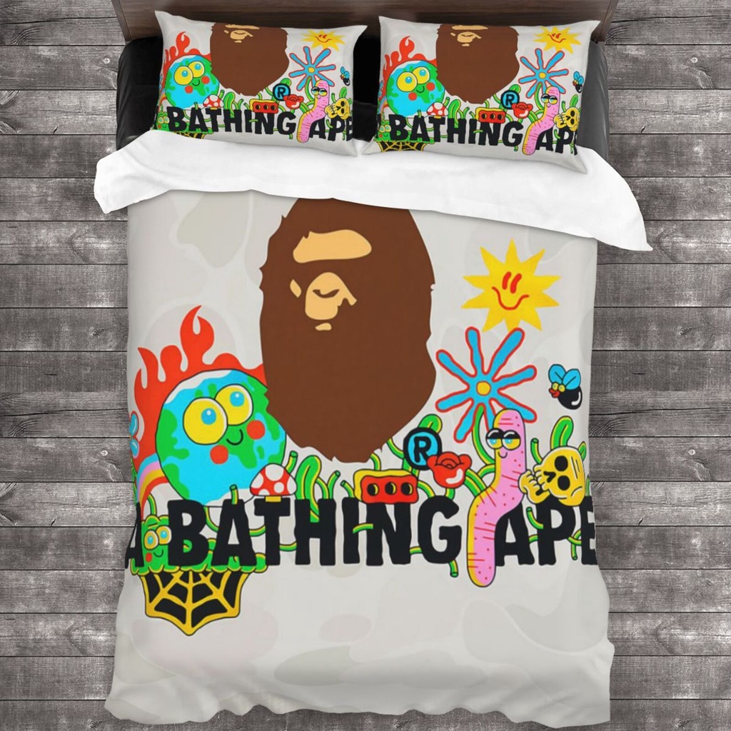 BAPE Bộ Chăn Ga Và Vỏ Gối 2 Trong 1 3 Trong 1 Cao Cấp